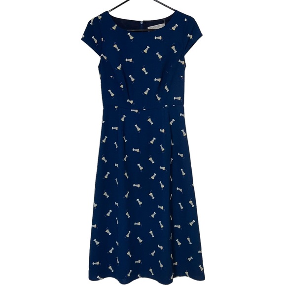 NWT ModCloth Sugarhill Boutique Milkshake Print Dress Size 2 Navy Blue - Picture 2 of 10